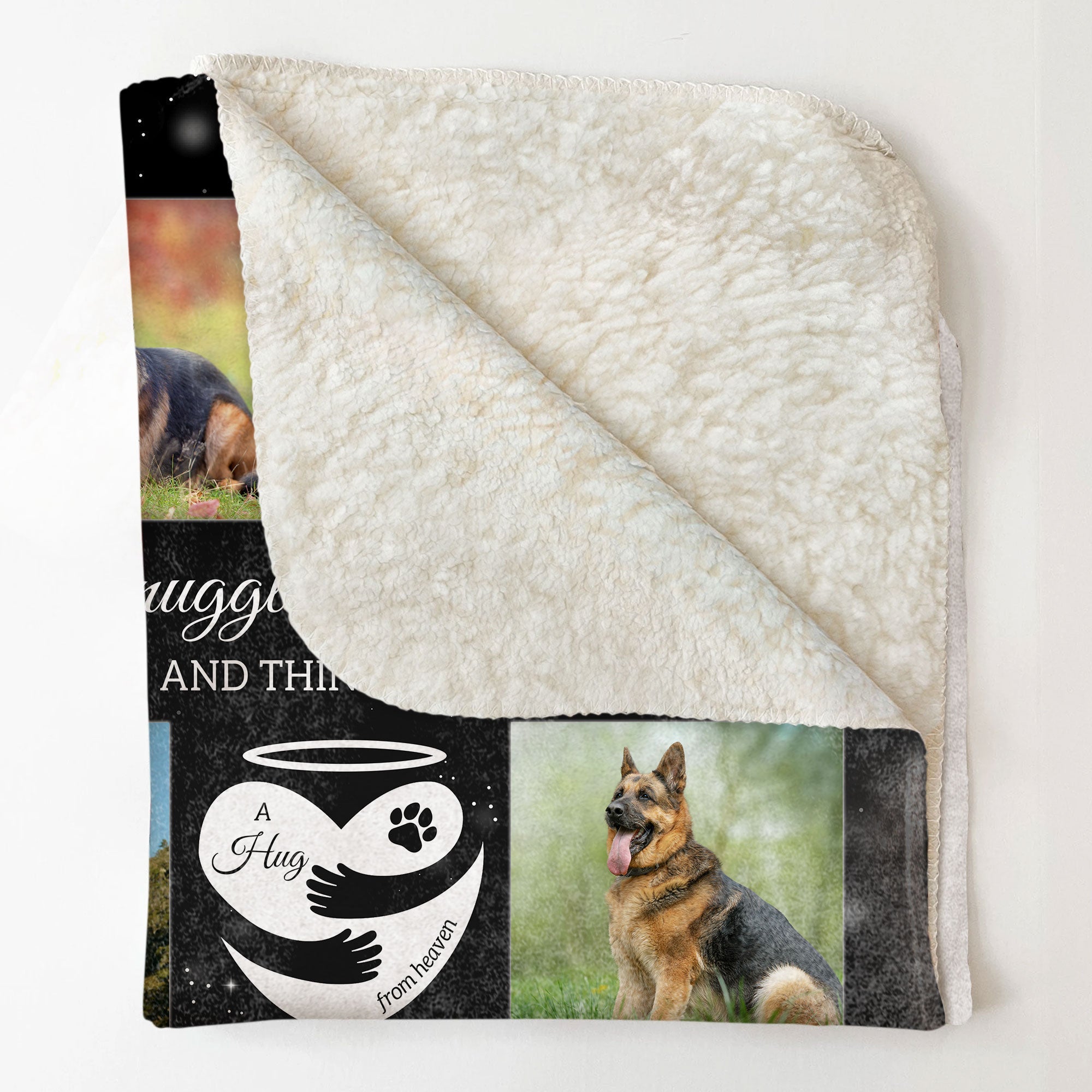 Snuggle This Blanket And Think Of Me Memorial Pet - Personalized Photo Blanket Big Size - Py Five Style