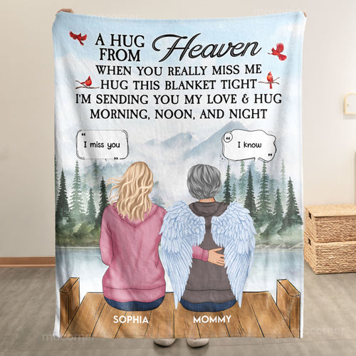 A Hug From Heaven, New Version - Personalized Blanket Big Size - Py Five Style