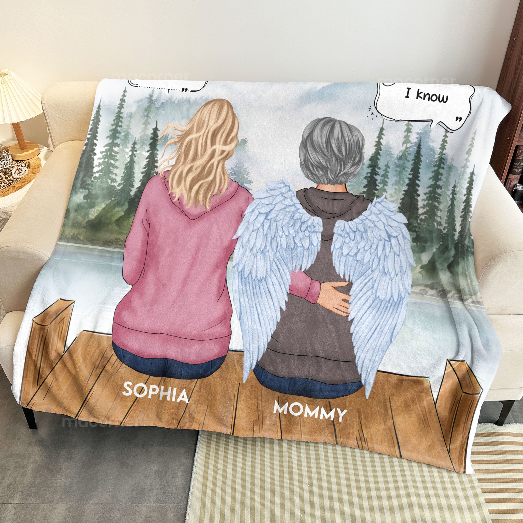 A Hug From Heaven, New Version - Personalized Blanket Big Size - Py Five Style