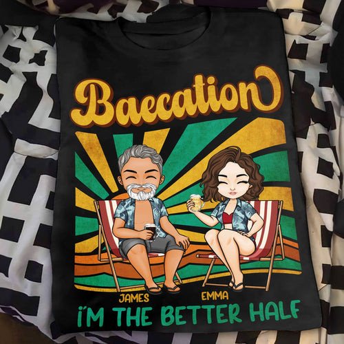 Baecation With My Better Half - Personalized Couple Matching Shirts - Py Five Style
