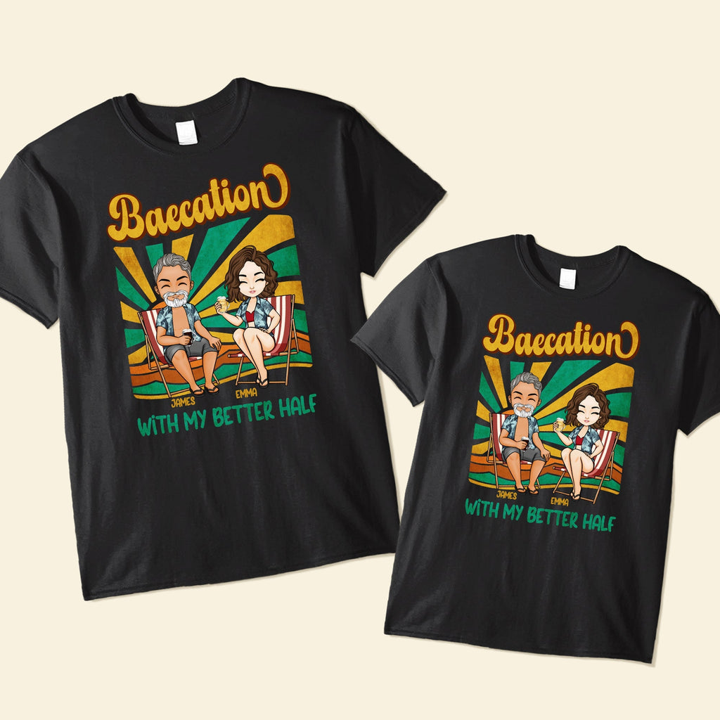 Baecation With My Better Half - Personalized Couple Matching Shirts - Py Five Style