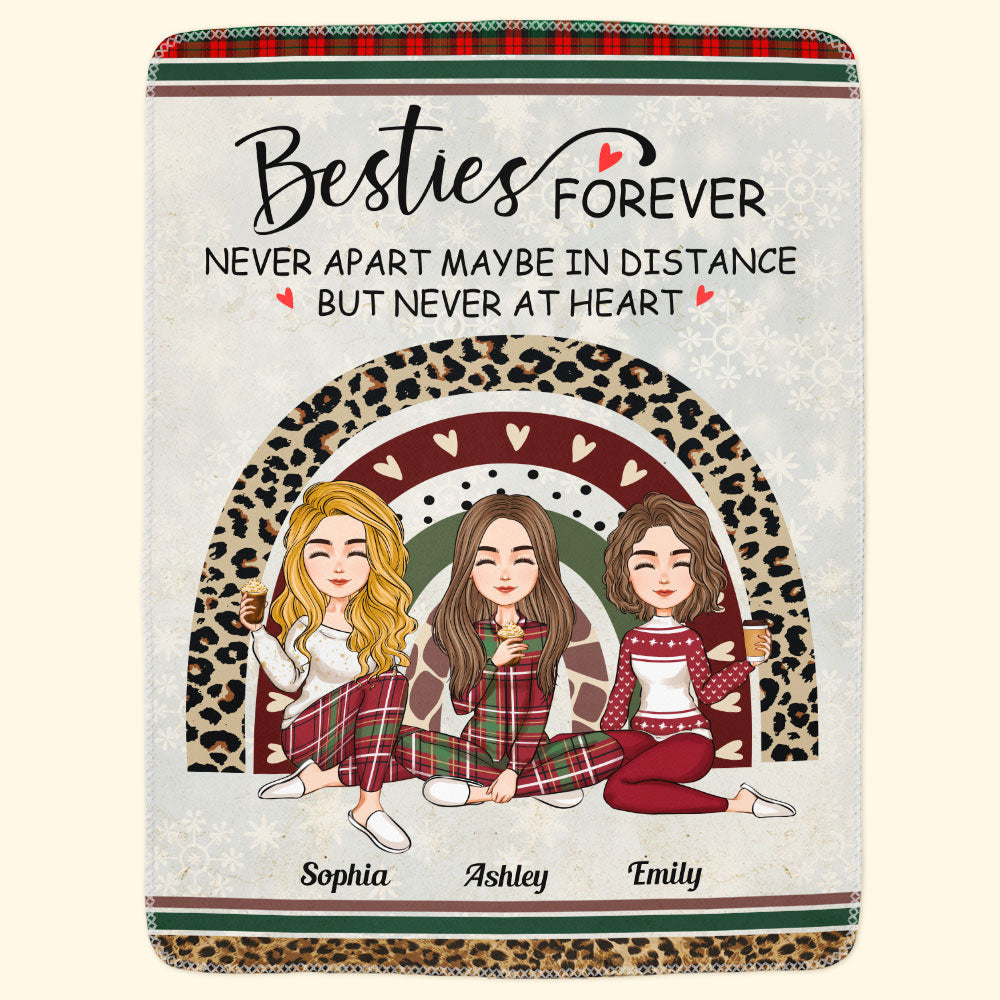 Besties Forever Never Apart - Personalized Blanket - Christmas, New Year Gift For Sisters, Sistas, Besties, Soul Sisters Big Size - Py Five Style