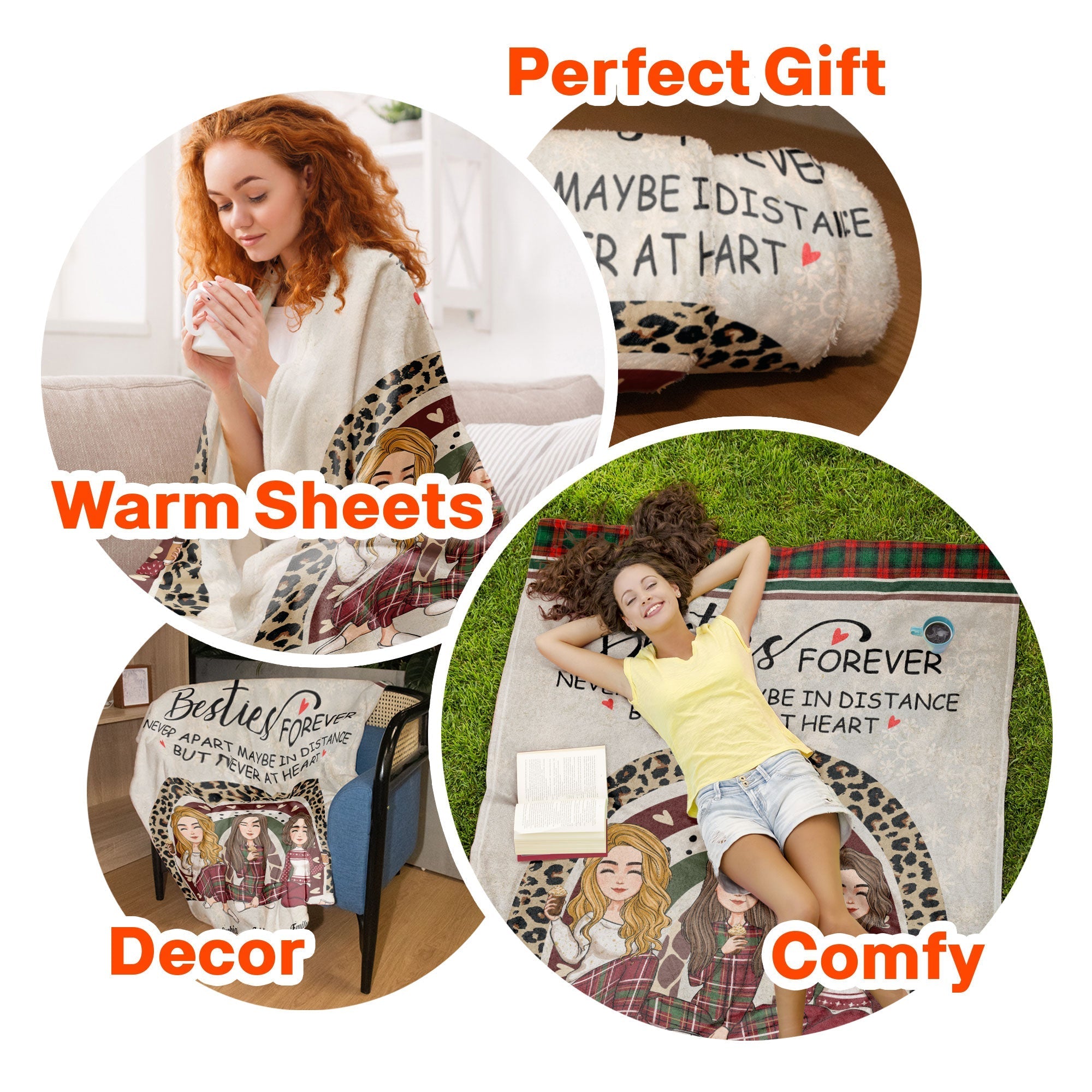 Besties Forever Never Apart - Personalized Blanket - Christmas, New Year Gift For Sisters, Sistas, Besties, Soul Sisters Big Size - Py Five Style