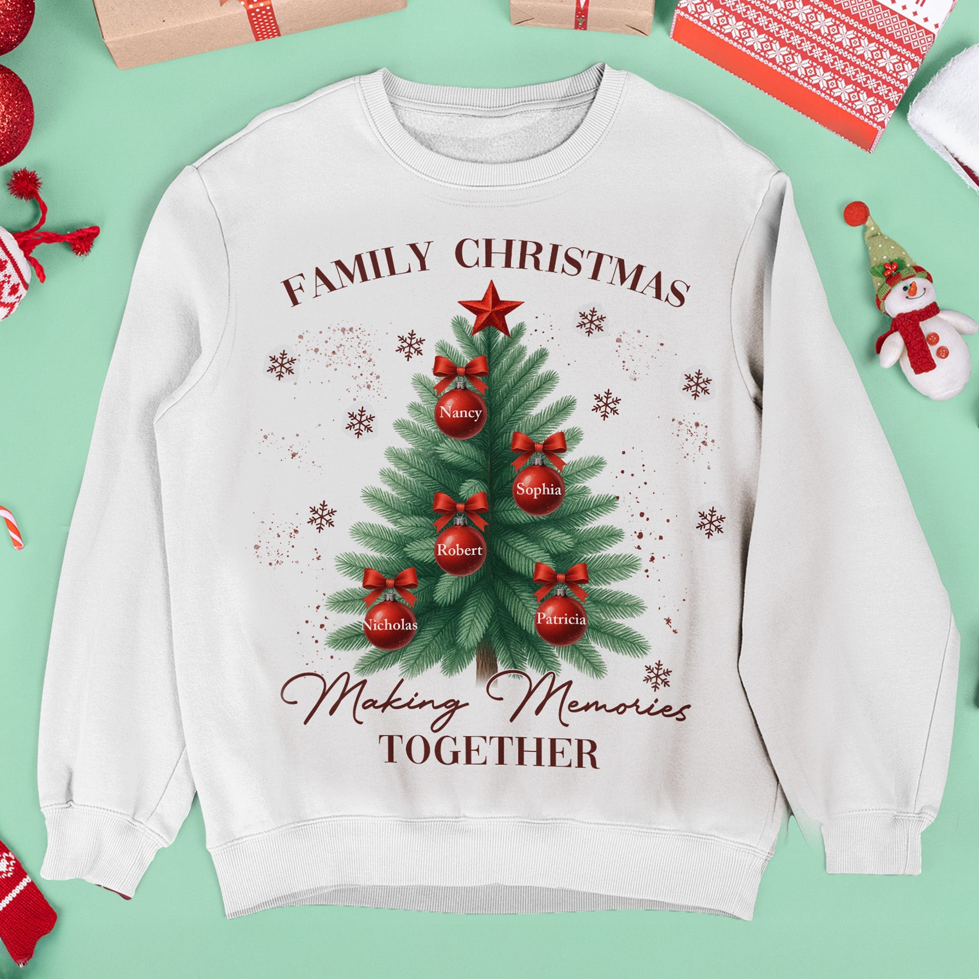Christmas Tree Family Names Matching Shirts - Personalized Sweatshirt - Py Five Style