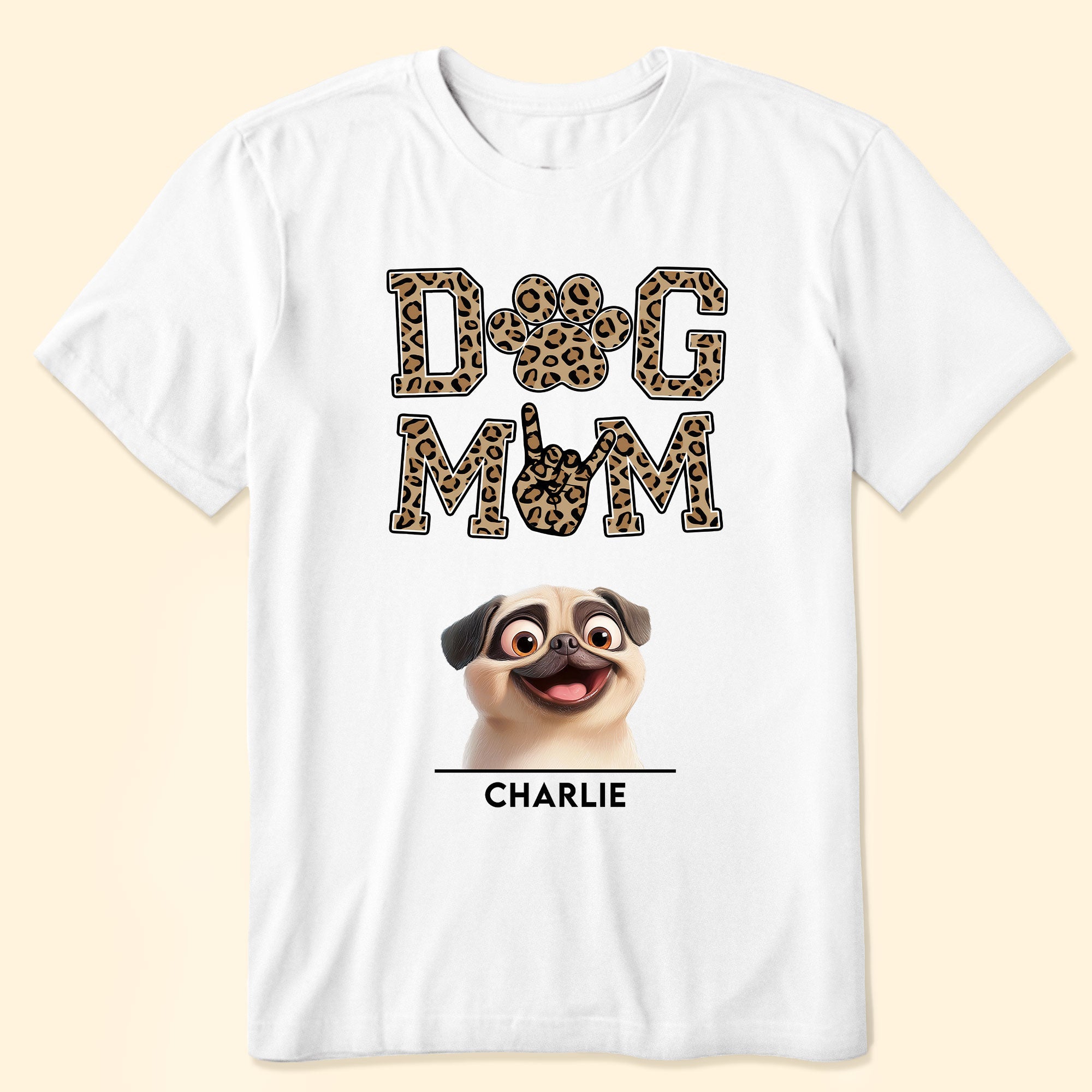 Dog Mom Leopard Version - PersonalizedOne Size Shirt - Py Five Style
