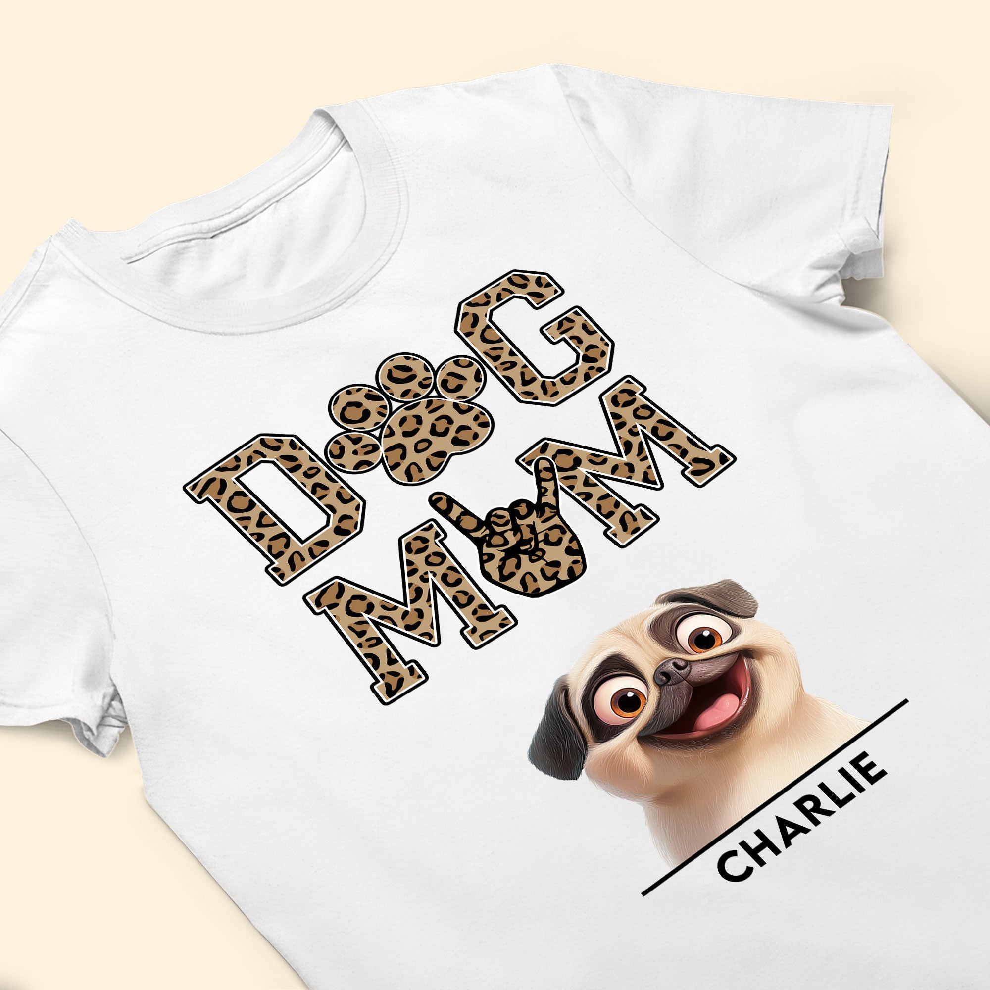 Dog Mom Leopard Version - PersonalizedOne Size Shirt - Py Five Style