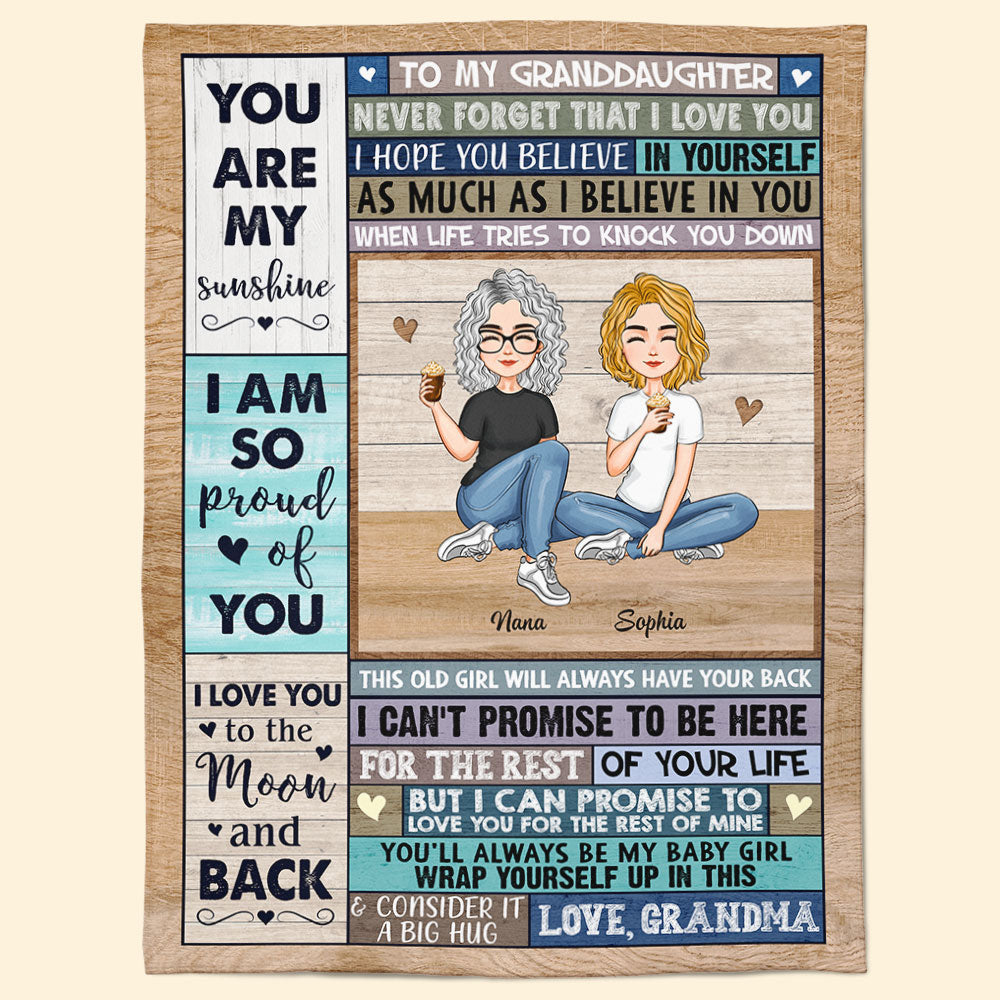 Grandkid - You Are My Sunshine - Personalized Blanket Big Size - Py Five Style