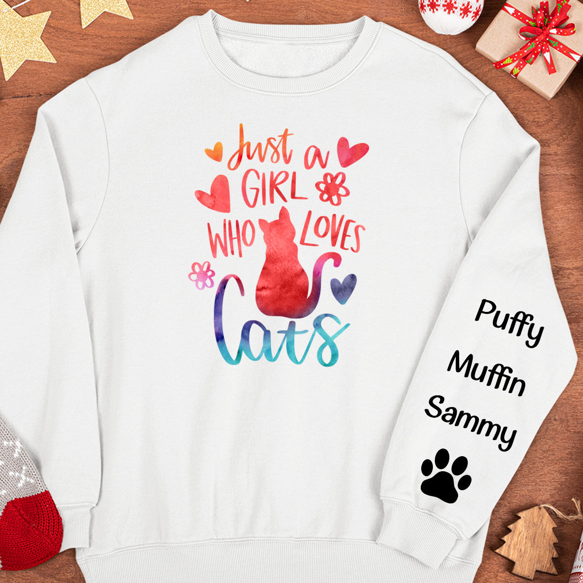 Just A Girl Who Loves Cats - Personalized Sweatshirt - Py Five Style