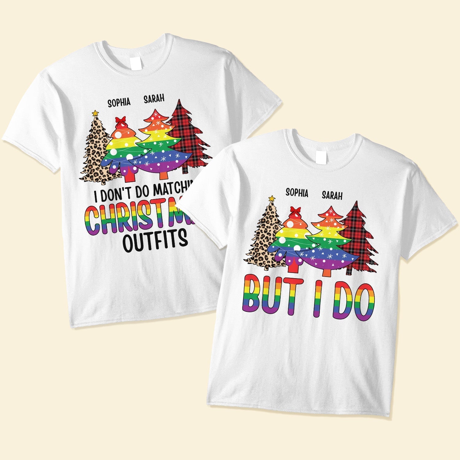 Lgbt I Don't Do Matching Christmas Outfits - Personalized Matching Couple Shirt - Py Five Style
