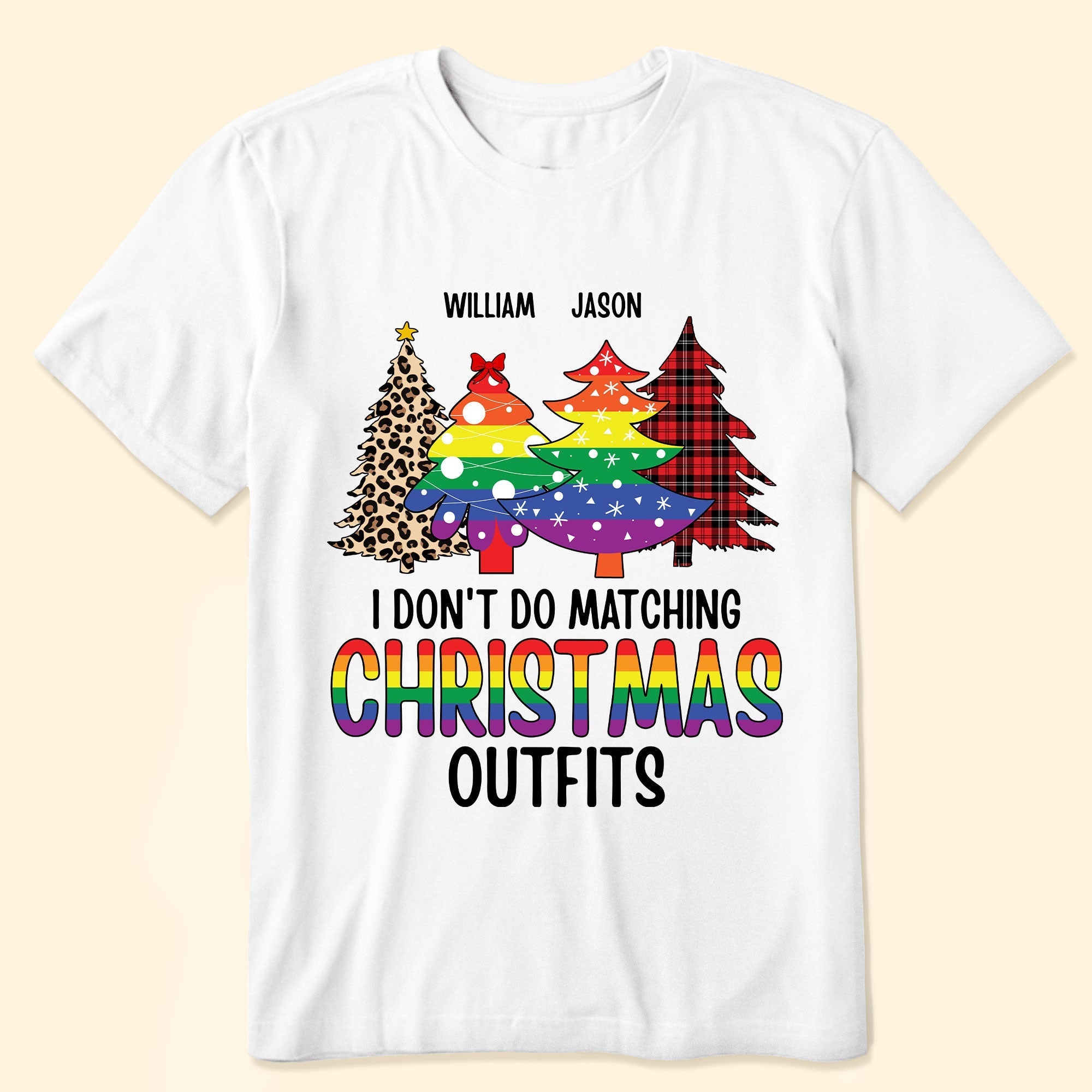 Lgbt I Don't Do Matching Christmas Outfits - Personalized Matching Couple Shirt - Py Five Style