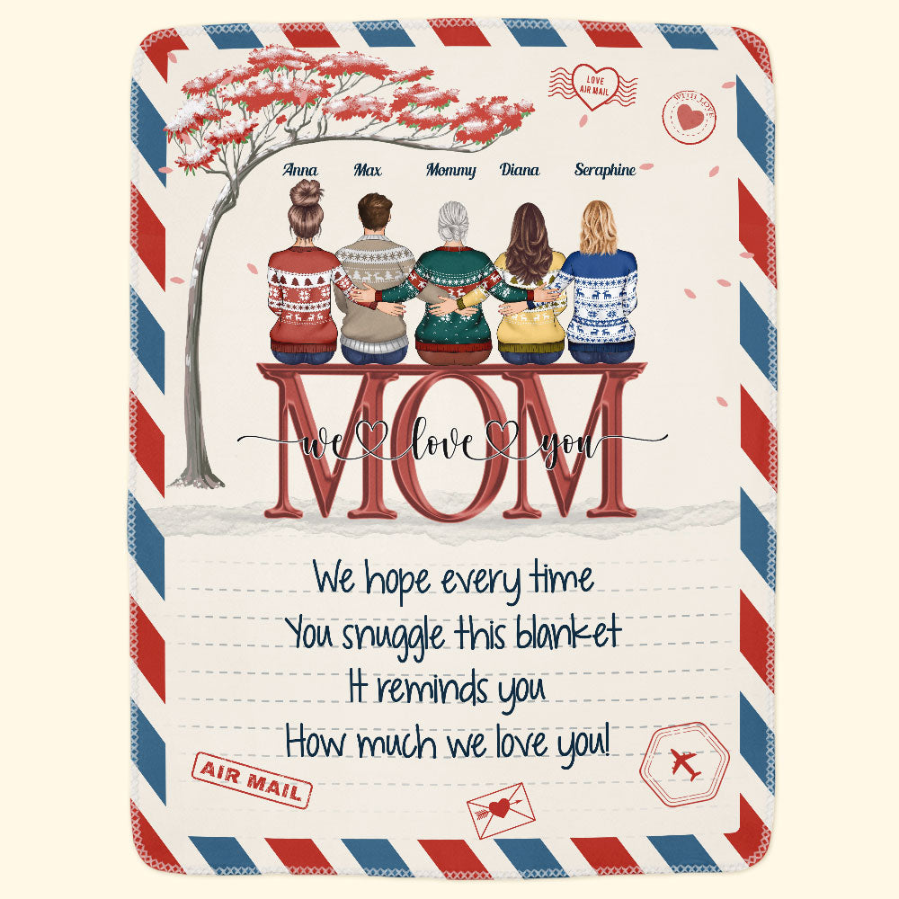 Mom We Love You - Personalized Mom Blanket Big Size - Py Five Style