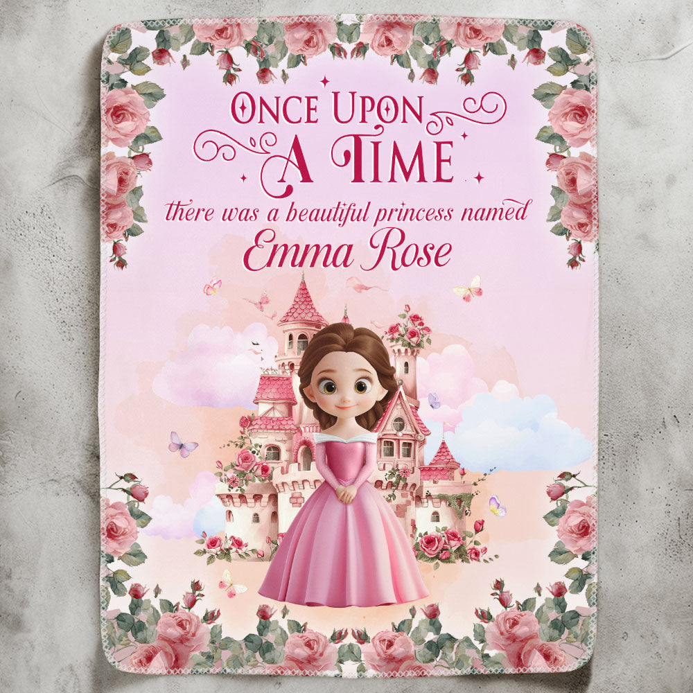 Once Upon A Time, There Was A Beautiful Princess - Personalized Blanket Big Size - Py Five Style