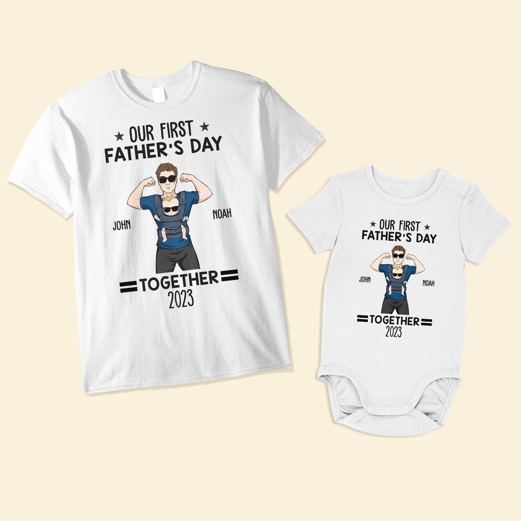 Our First Father's Day Together - Personalized Matching Family Shirts - Py Five Style