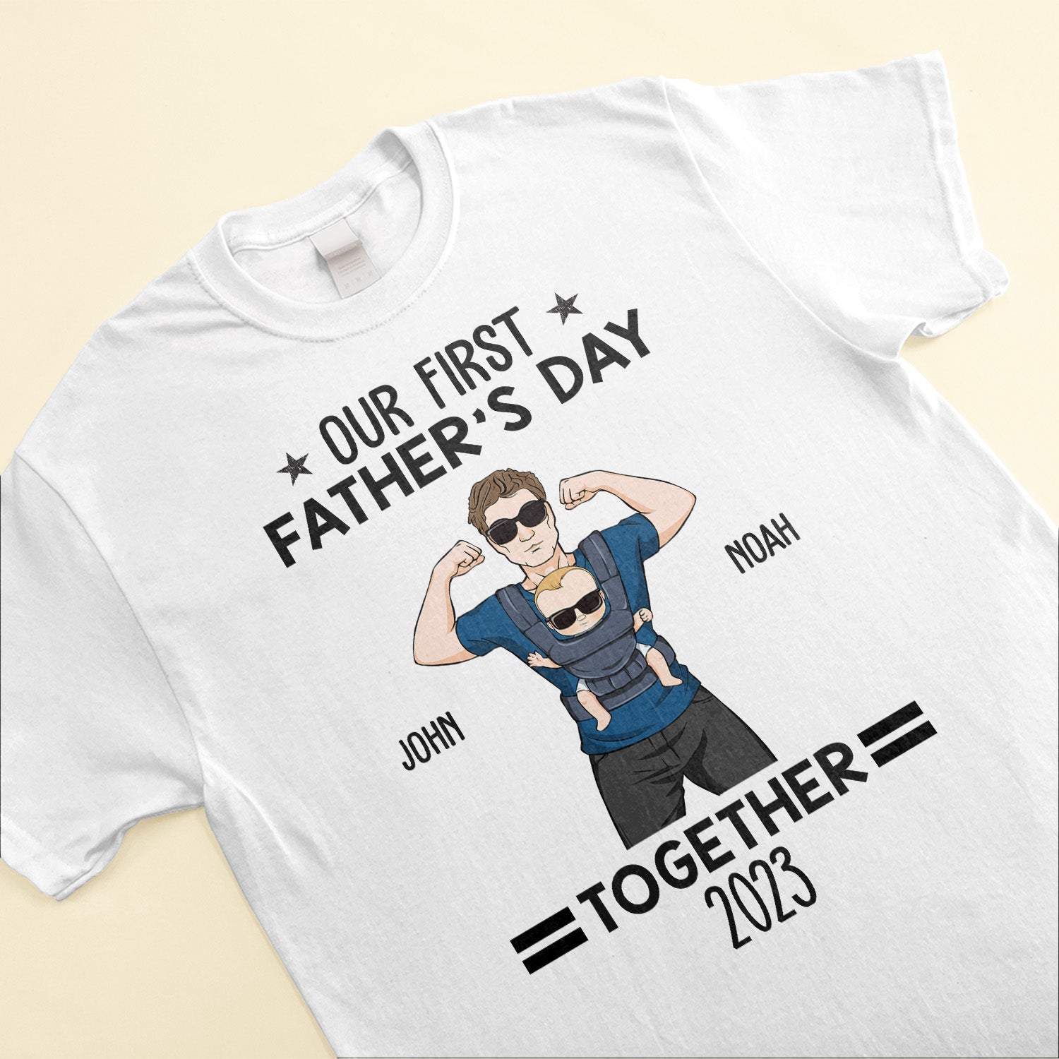 Our First Father's Day Together - Personalized Matching Family Shirts - Py Five Style