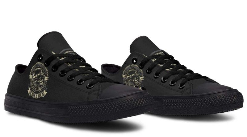 Born To Ride Black Lowtop Sneakers - Stylish Urban Walking Shoes - Py Five Style