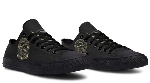 Born To Ride Black Lowtop Sneakers - Stylish Urban Walking Shoes - Py Five Style