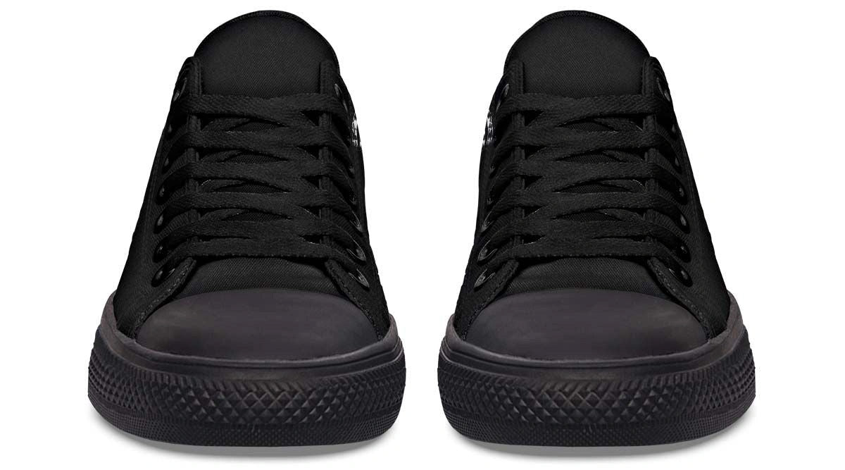 Skull Engine Motor Black Low-Top Sneakers - Edgy Biker Style - Py Five Style