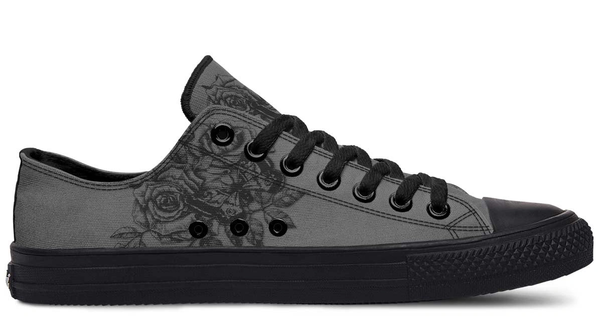 Moth & Rose Black Low Top Sneakers - Urban Streetwear - Py Five Style