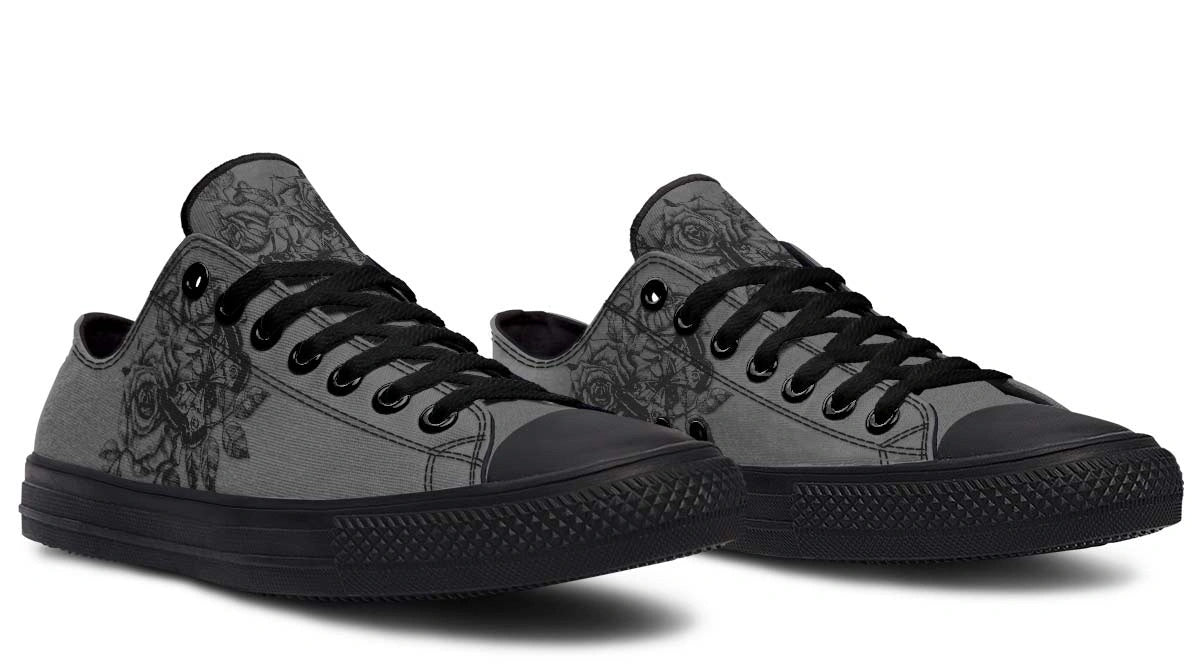 Moth & Rose Black Low Top Sneakers - Urban Streetwear - Py Five Style