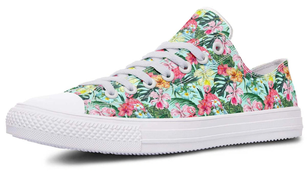 Tropical Print Low Top Sneakers - Floral Casual Shoes - Py Five Style