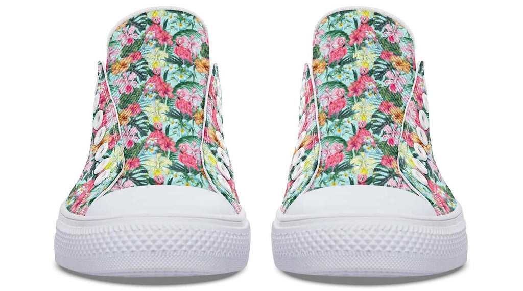 Tropical Print Low Top Sneakers - Floral Casual Shoes - Py Five Style