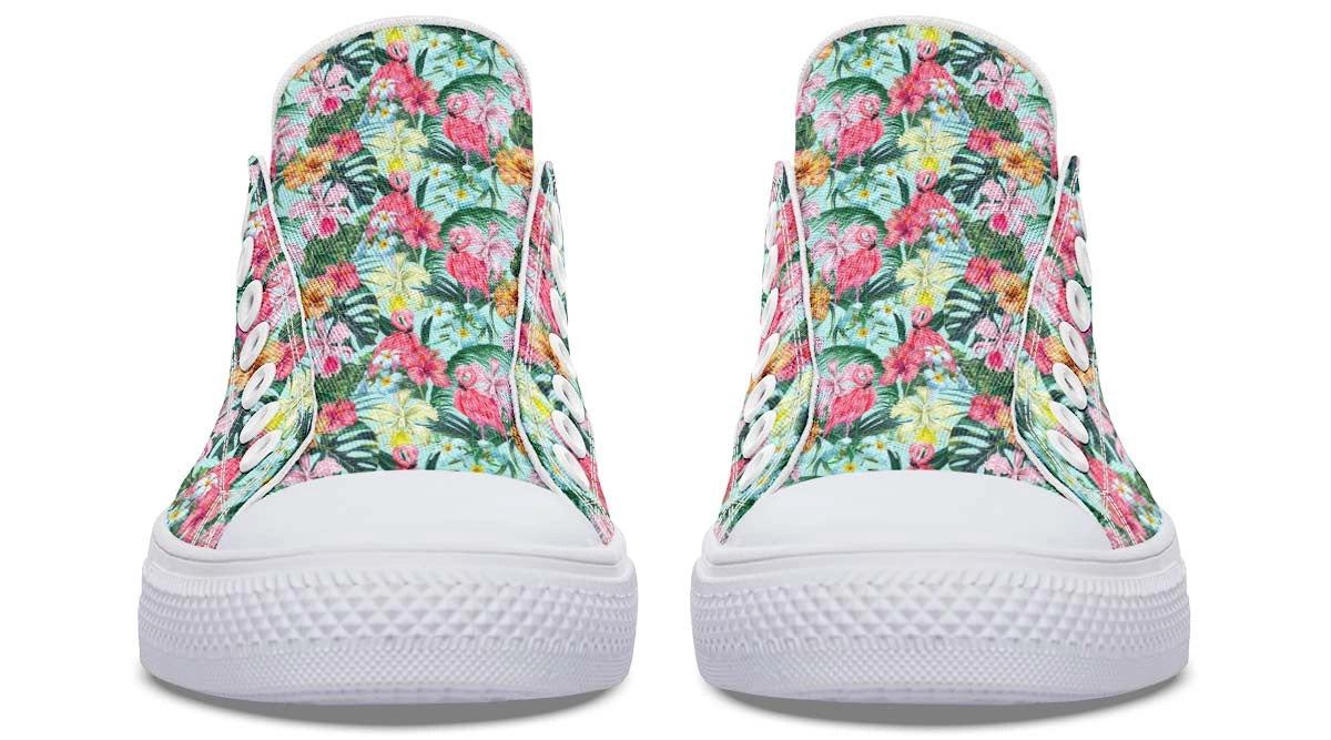 Tropical Print Low Top Sneakers - Floral Casual Shoes - Py Five Style