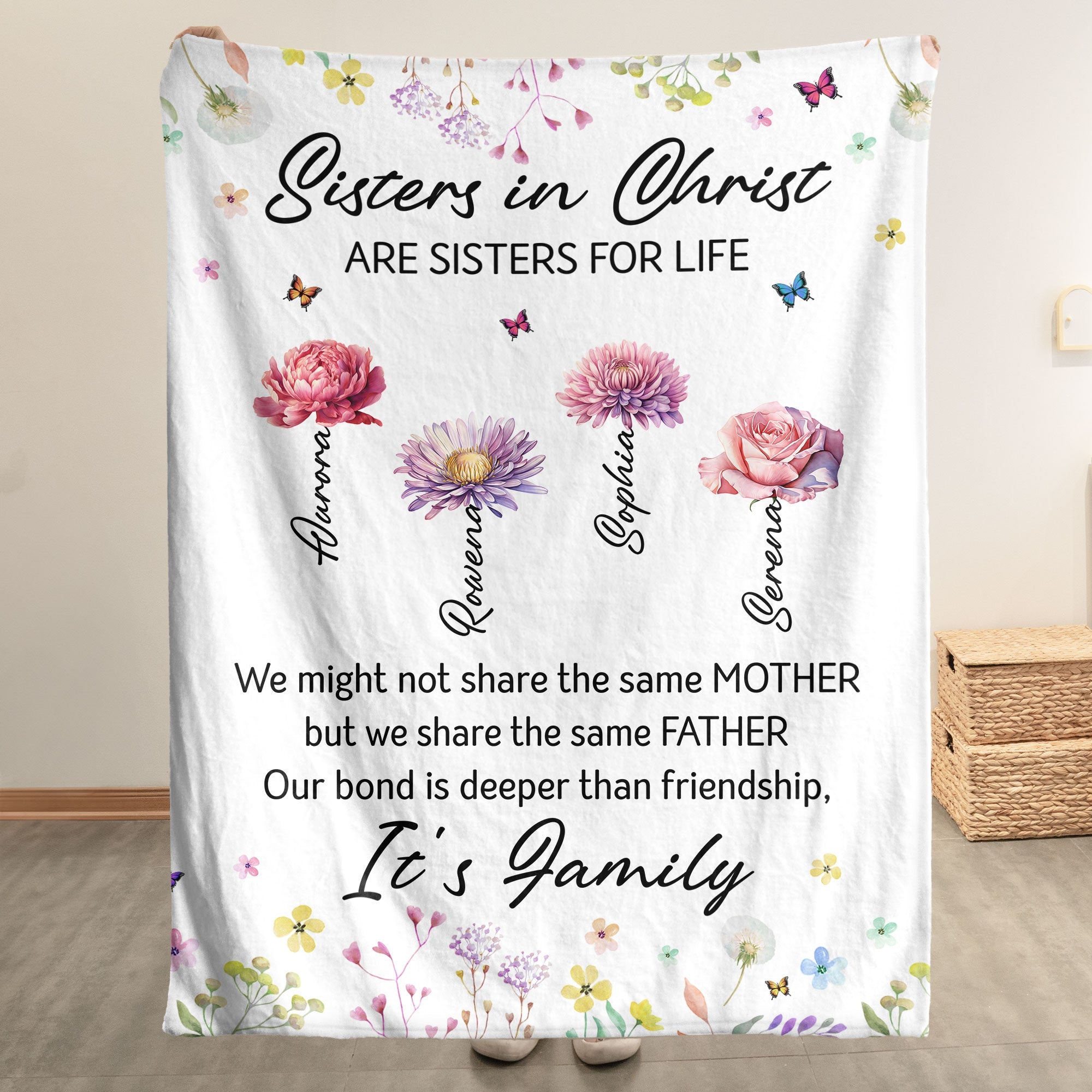 Sisters In Christ Are Sisters For Life - Faith Friendship - Personalized Blanket Big Size - Py Five Style