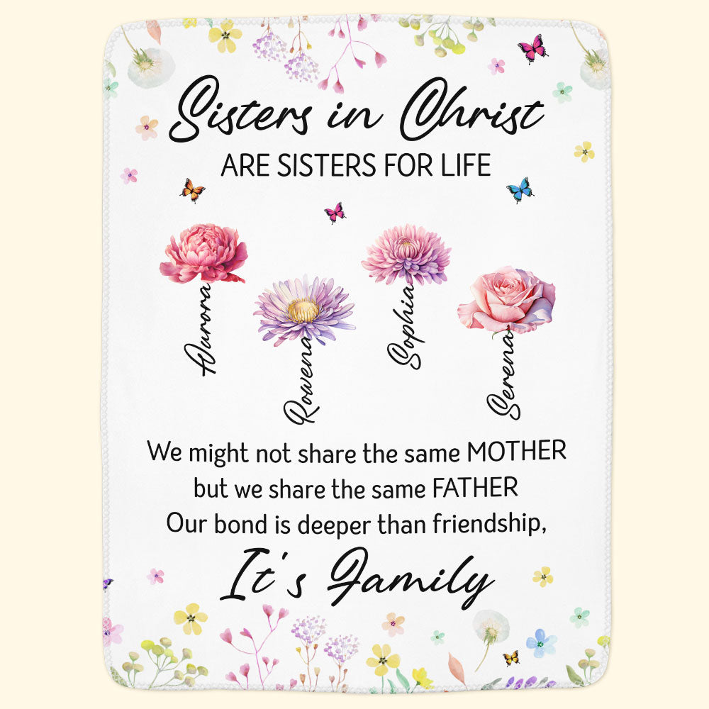 Sisters In Christ Are Sisters For Life - Faith Friendship - Personalized Blanket Big Size - Py Five Style