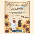 Sisters In Heart - Personalized Friend Blanket Big Size - Py Five Style