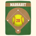 Softball Field Custom Name And Number - Personalized Blanket Big Size - Py Five Style