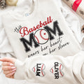 This Baseball Mom Wear Her Heart On Her Sleeve - Personalized Sweatshirt - Py Five Style