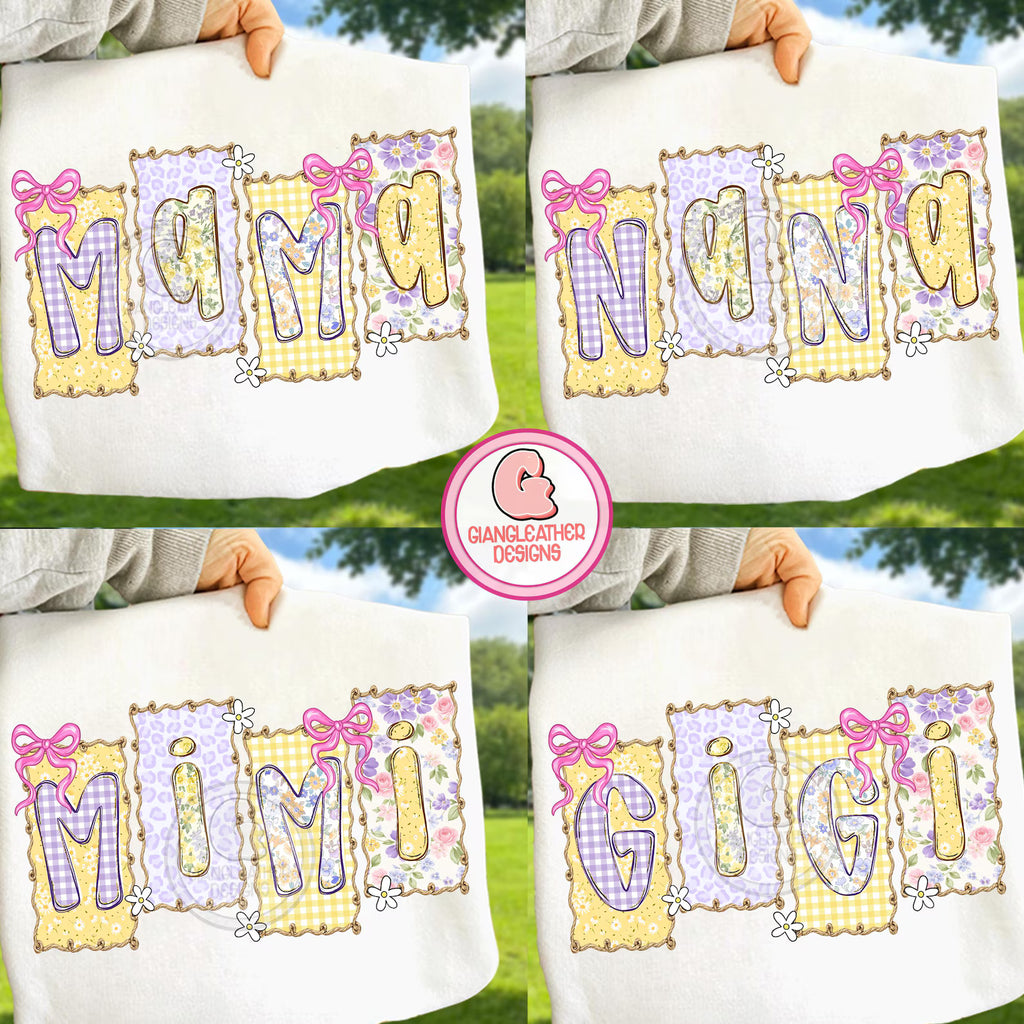 Floral Mama png bundle, Quilt Patchwork Mama Png