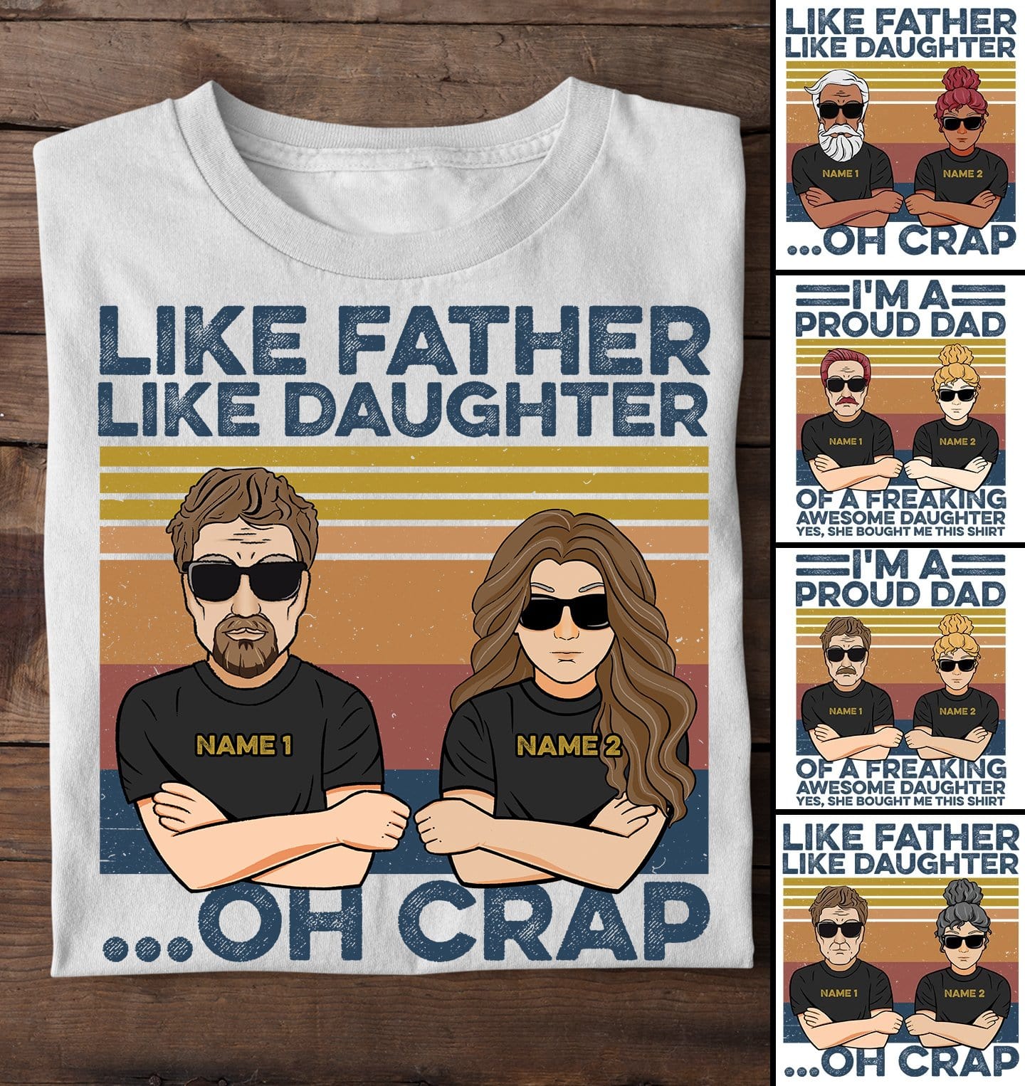 Like Father Like Daughter - PersonalizedOne Size Shirt Father's Day - Australian Version - Py Five Style